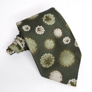 Vintage 60s 70s Damon Necktie Abstract Geometric Textured Tie Multi Green